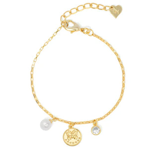 Butterfly Medallion Charm Bracelet