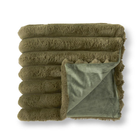 Green Faux Fur Throw