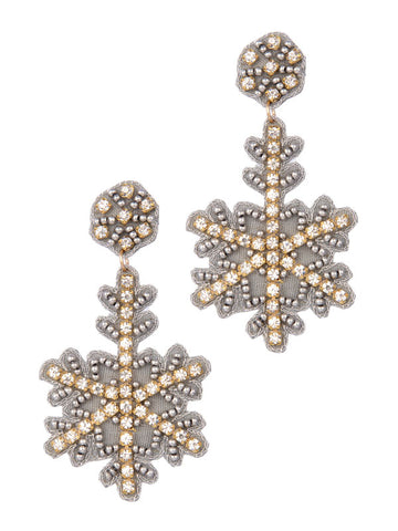 Silver & Gold Snowflake  Earrings
