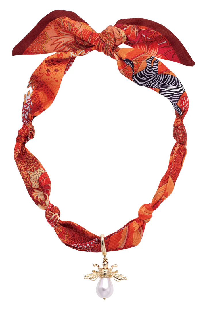 Scarf Necklace - Monroe Pearl Bumble Bee
