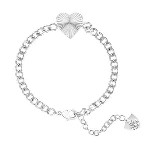 Adorned Heart Chain Bracelet, Silver