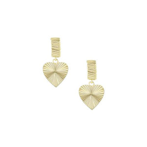 Adorned Mini Heart Hoop Earrings - Gold or Silver