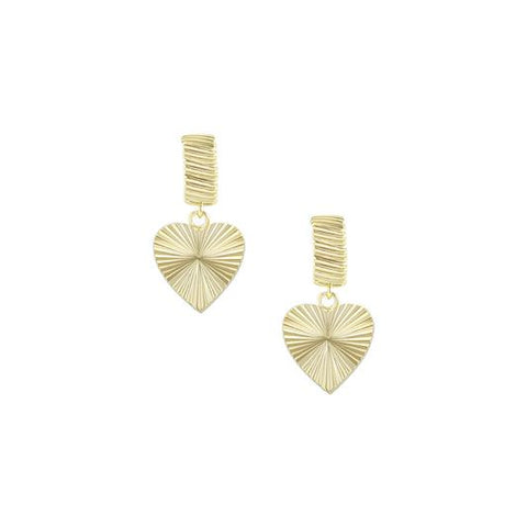Adorned Mini Heart Hoop Earrings - Gold or Silver