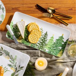 Shades of Green Melamine Rectangular Platter