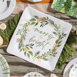 Shades of Green Melamine Square Platter
