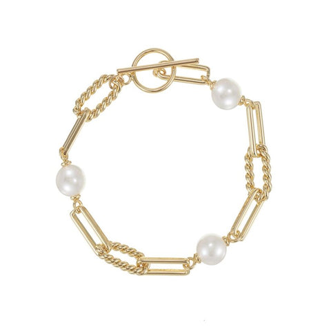 She's Spicy Pearl Chain Link Bracelet