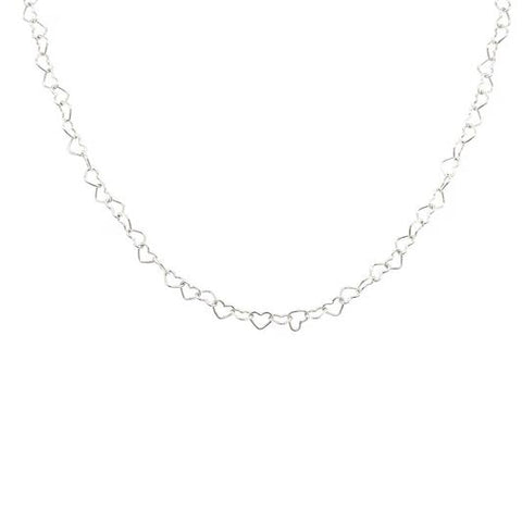 Adorned Heart Layering Necklace, Silver