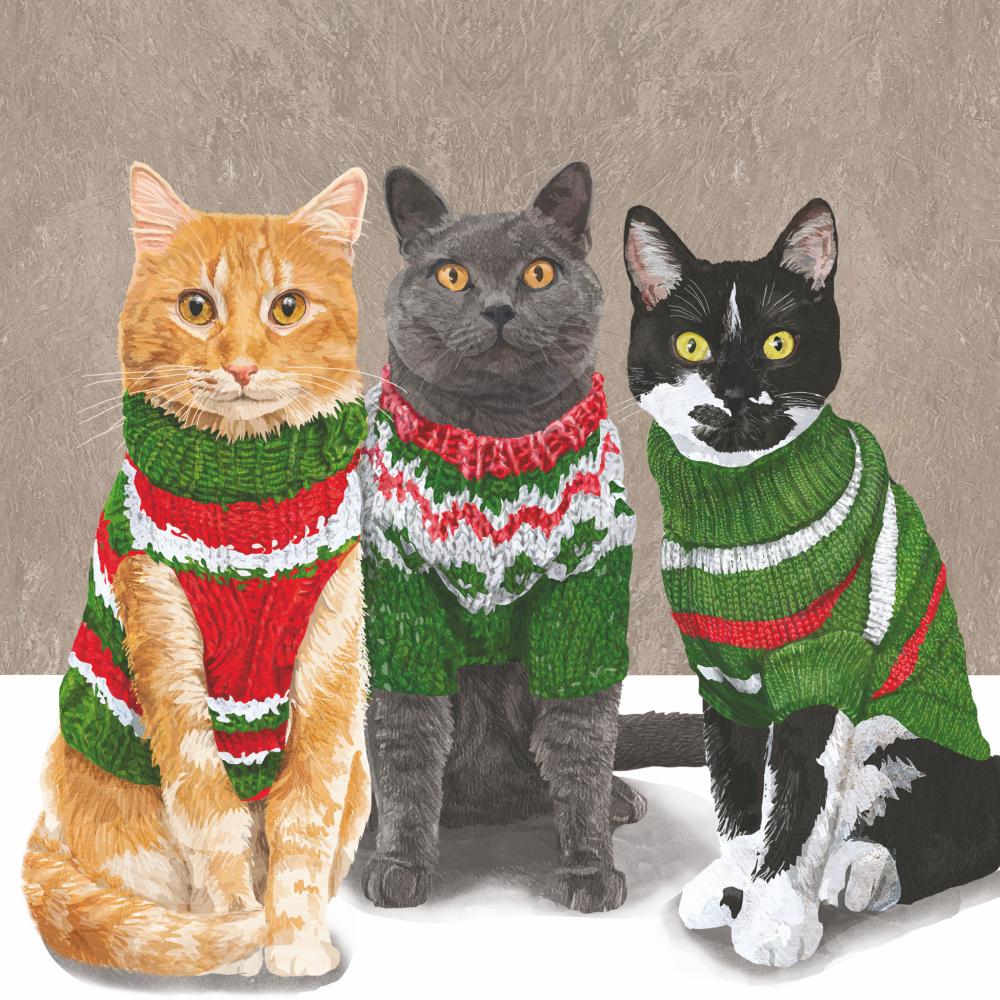 Sweater Cats Cocktail Napkin