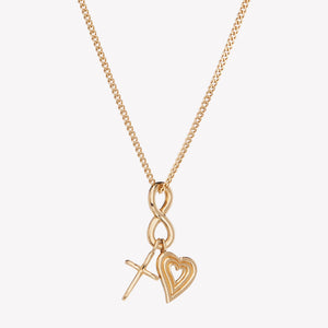 Faith, Hope & Love Charm Pendant Necklace, Gold