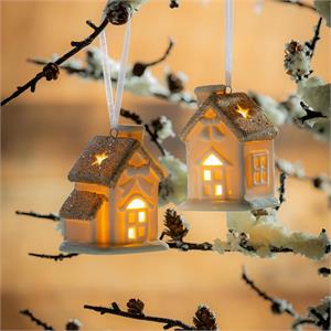 LED Stoneware Ornament