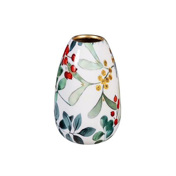 Festive Foliage Metal Vase