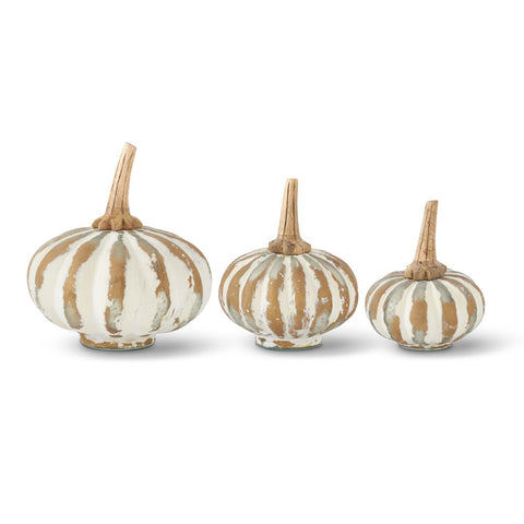 White Washed Mercury Glass Pumpkins