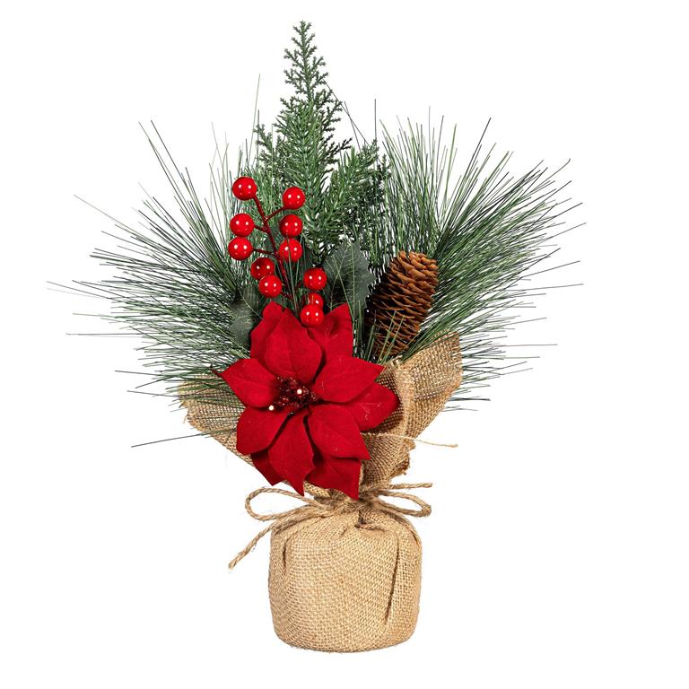 Holiday Poinsettia Table Decor