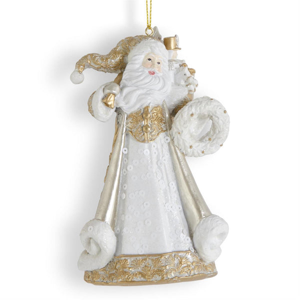 Ornament - White Gold & Silver Santa