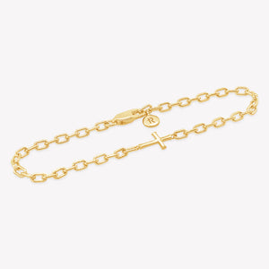Mini Chain Breaker Cross Bracelet, Gold