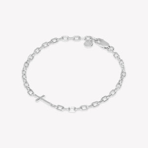 Mini Chain Breaker Cross Bracelet, Silver