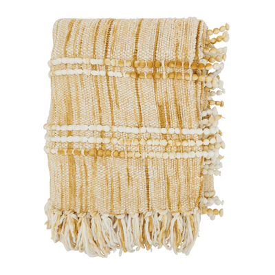 Throw - Mustard Woven Stripe
