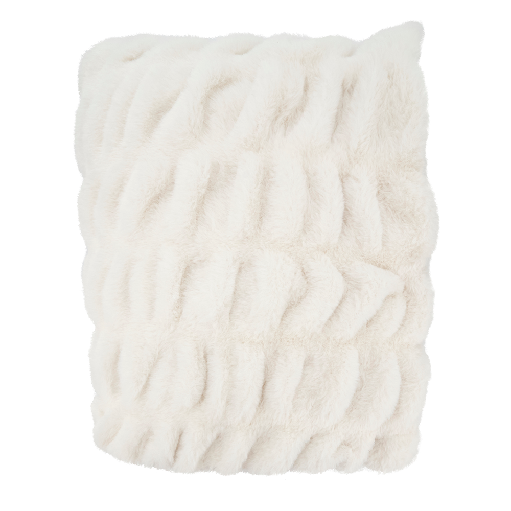 Throw - Faux Rabbit Fur, White