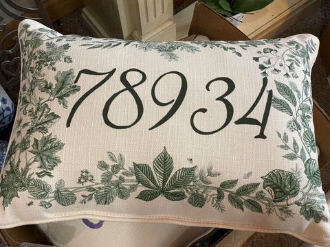 Leafy Zip Code Pillow