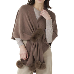 Pom Pom Cape,Taupe