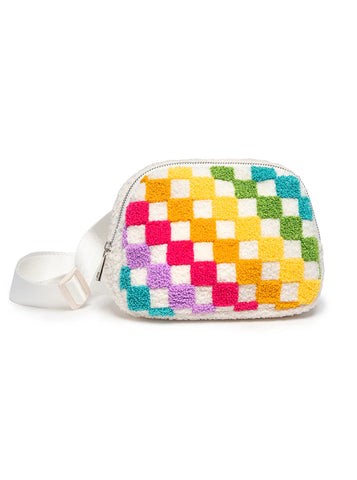 Rainbow Checker Belt Bag