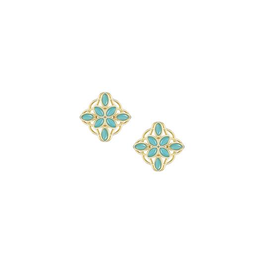 Bloom Stud Earring, Aqua