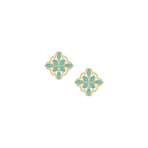 Bloom Stud Earring, Aqua