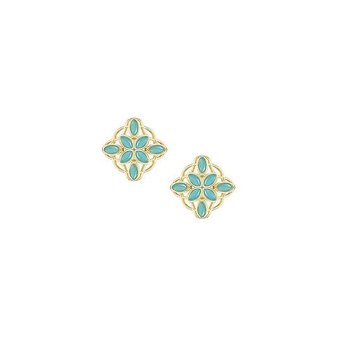 Bloom Stud Earring, Aqua