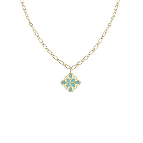 Bloom Drop Necklace, Aqua