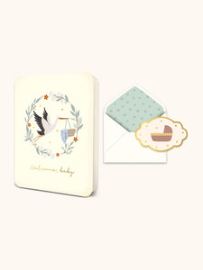 Welcome Baby Stork Greeting Card
