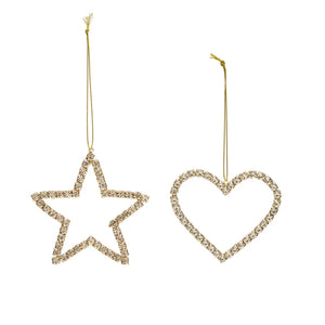 Ornament - Heart or Star Jeweled