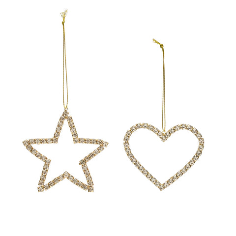 Ornament - Heart or Star Jeweled