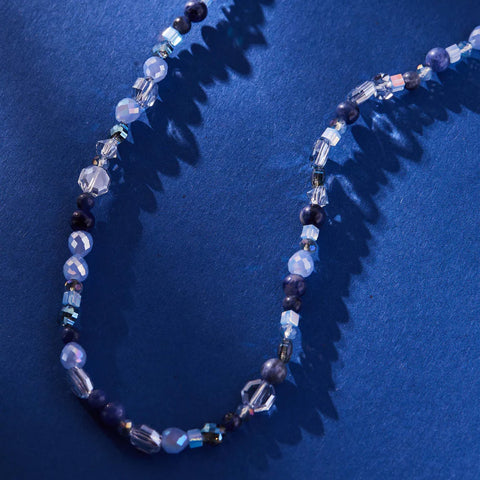 Blue Sodalite Beaded Stretch Necklace