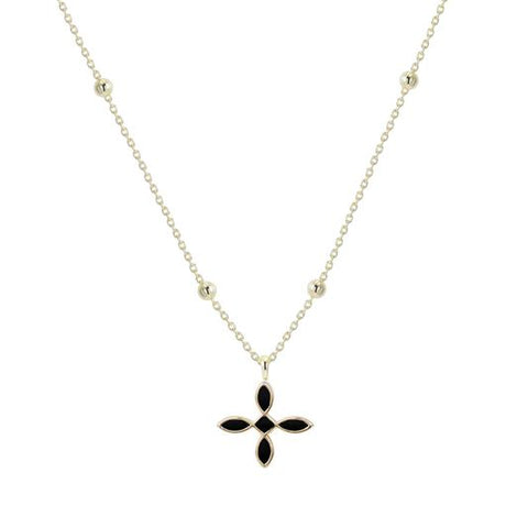 Enamel Cross Drop Necklace