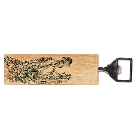 Oak Bottle Opener, Alligator