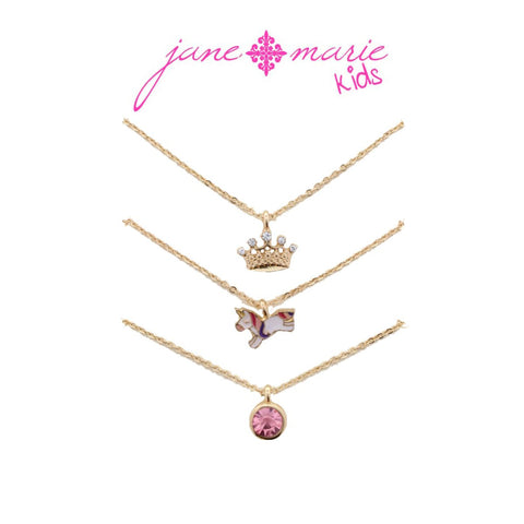 Set of 3 kids necklace - Crown