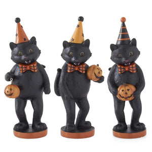 Cats with Party Hat, Bow Tie & Pumpkin