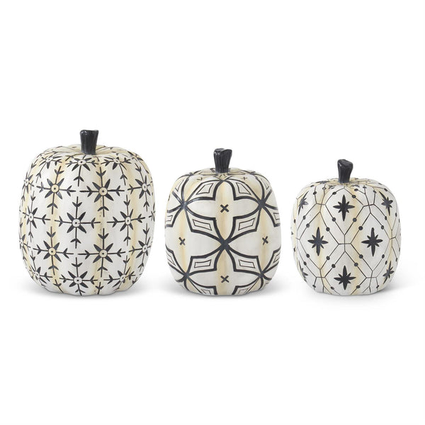 White & Black Star Patterned Pumpkins