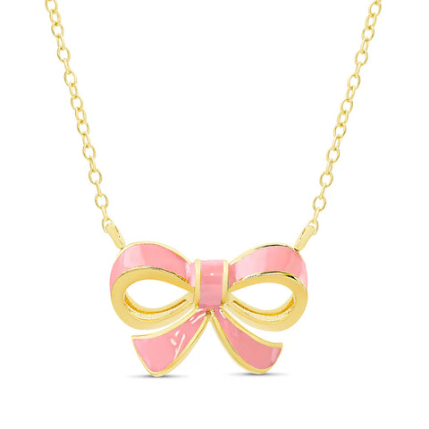 Bow Necklace, Pink