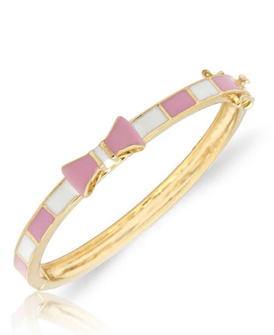 Pink & White Bow Bangle