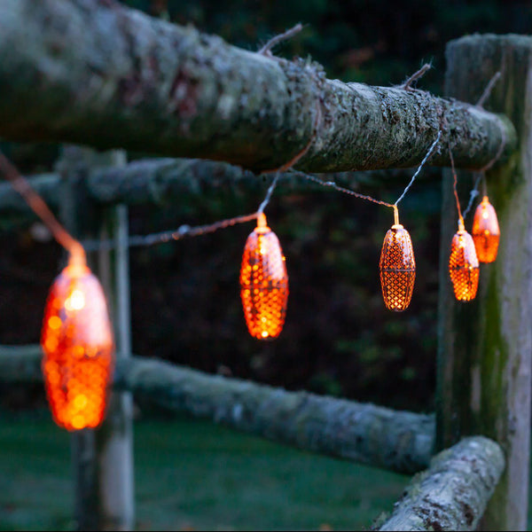 Marrakesh Metal Solar String Lights, Copper Star