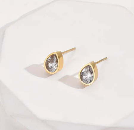 Smoke Teardrop Studs