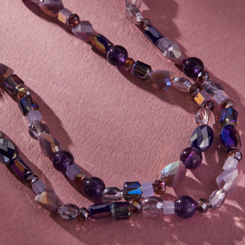 Amythyst Beaded Stretch Necklace