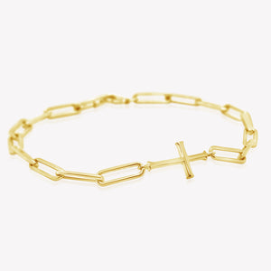 Chain Breaker Cross Bracelet, Gold