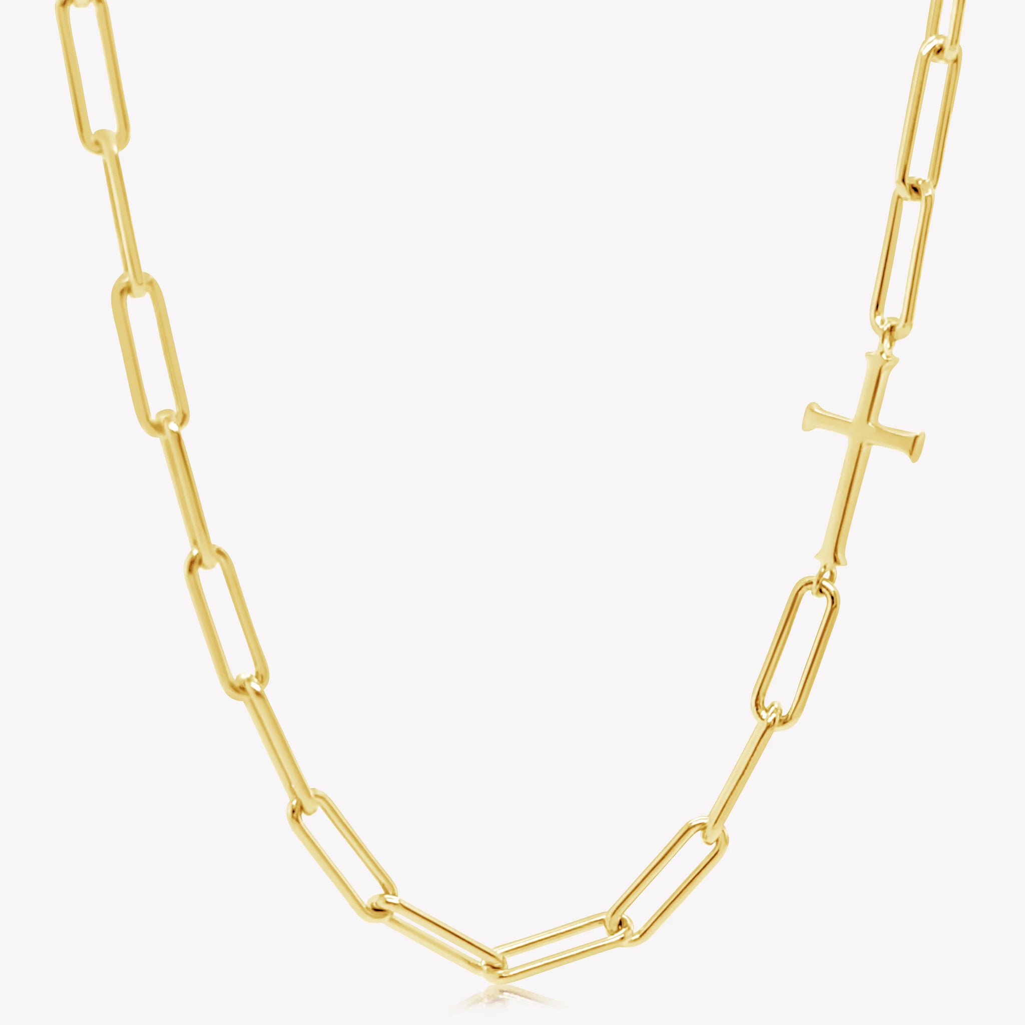 Chain Breaker Cross Necklace, Gold