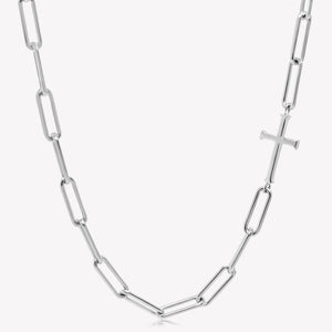 Chain Breaker Cross Necklace, Silver