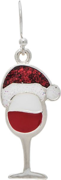 Red Wine Celebrate Christmas Earrings