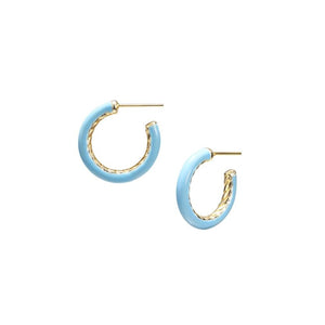 Light Blue Enamel Earrings