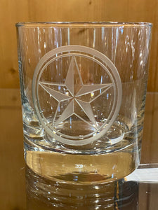 Texas Star Old Fashion Glass