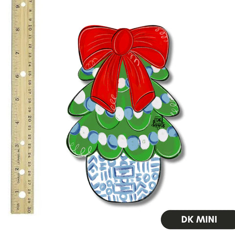 Red Bow Tree Mini for Door Hanger